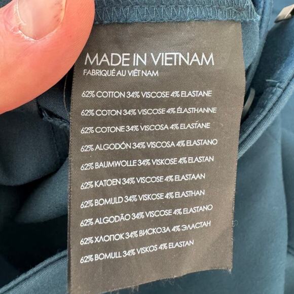 Club Monaco Aveena Zip Pocket Ankle Skinny Pant, Teal Blue, Size 6 - Picture 5 of 6